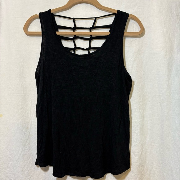Maurices Tops - Maurices Strappy Back Black Simple Tank Top EUC Medium M Casual Goth Sexy Night